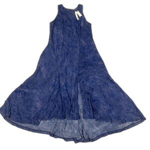 Anthropologie Pilcro Dress Womens XL Blue Shimmery Maxi High Low Sleeveless New